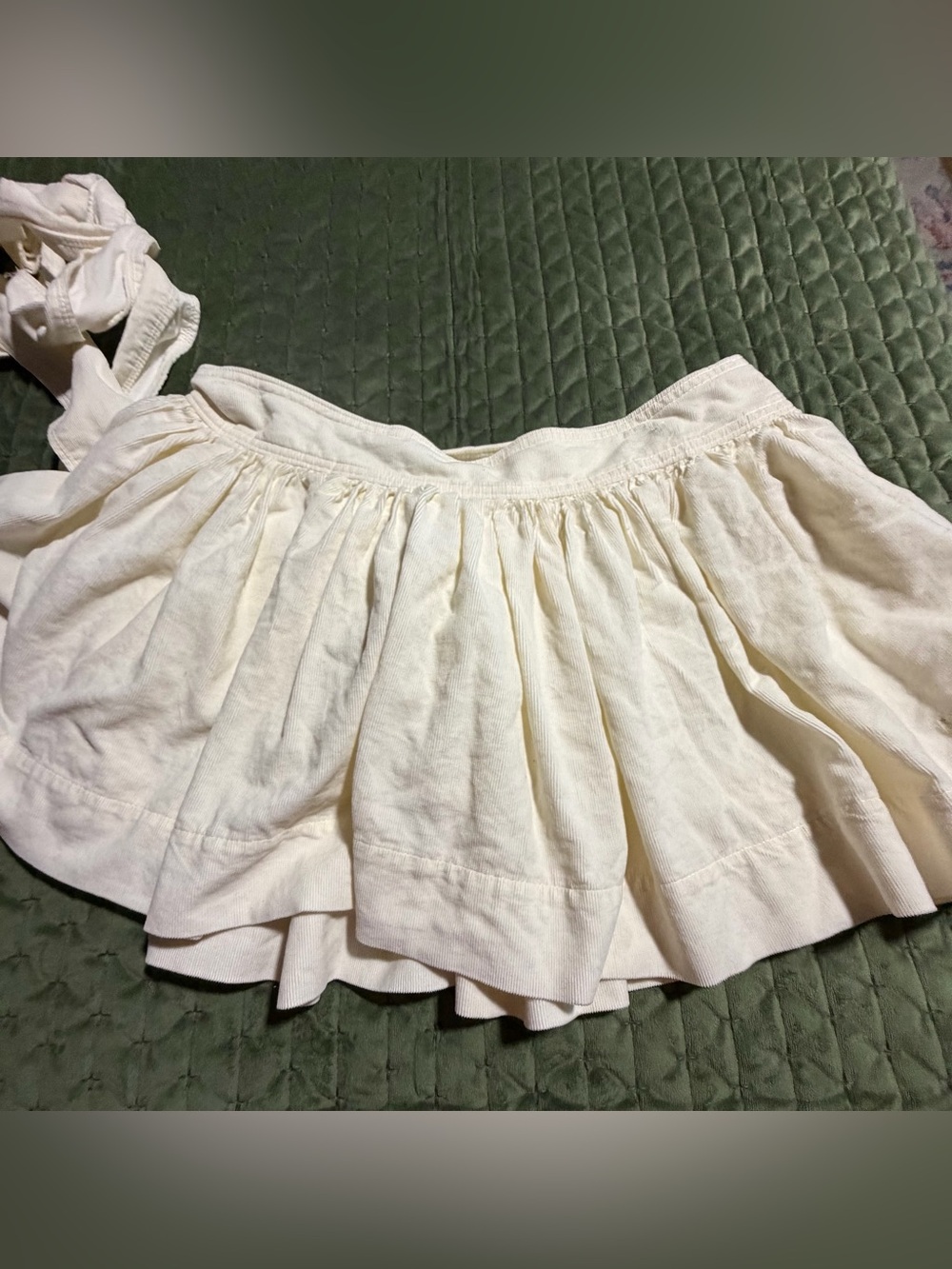 Abercrombie‎ & Fitch cream corduroy circle skirt  fabric belt size 6 Y2K preppy